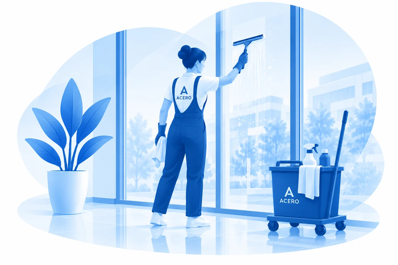 Fensterreinigung mit Abzieher